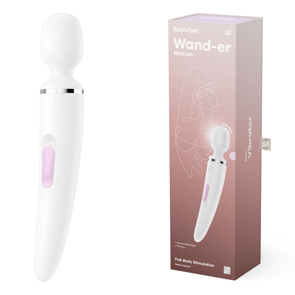 Buy Satisfyer Wand - er Woman - White USB Rechargeable Massager Wand at NZ’s Mega Adult Toys Store. Discover premium sex toys with discreet shipping at the best price in NZ