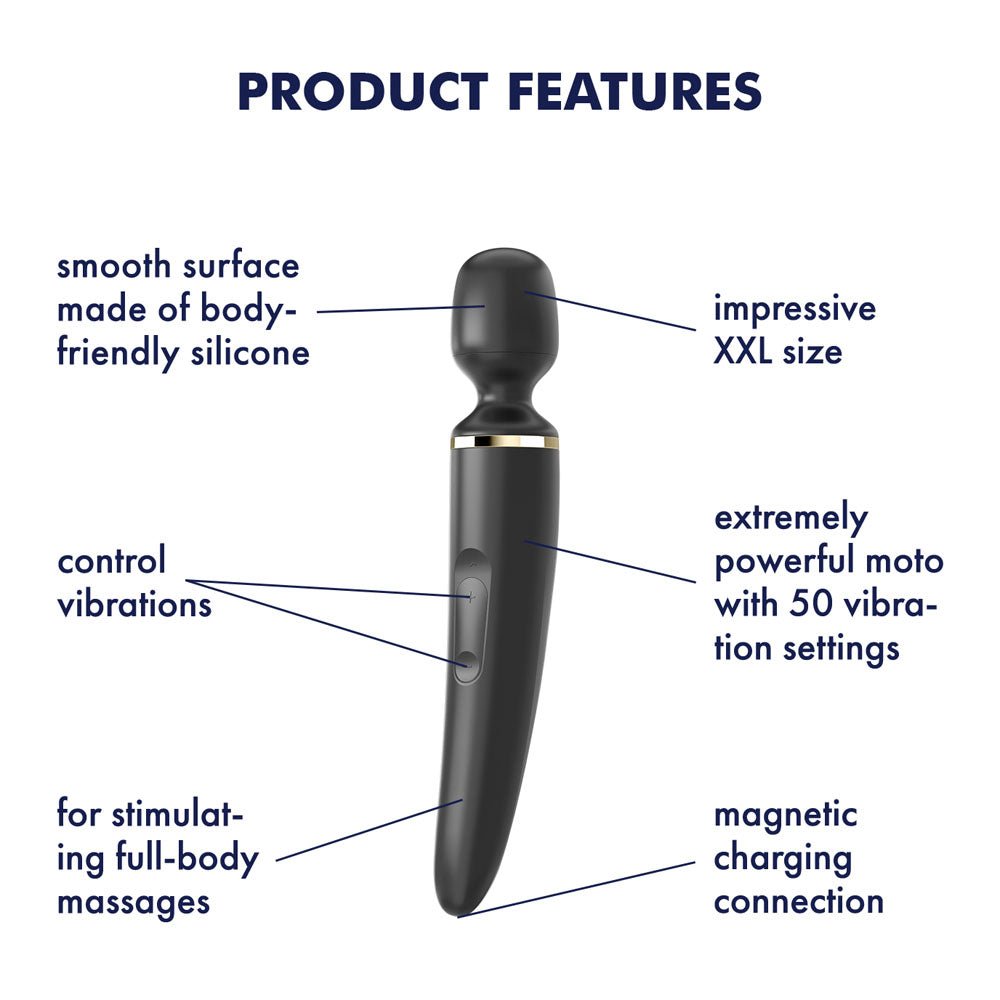 Buy Satisfyer Wand - er Woman - Black USB Rechargeable Massager Wand at NZ’s Mega Adult Toys Store. Discover premium sex toys with discreet shipping at the best price in NZ