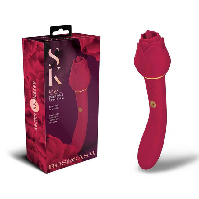 Buy Secret Kisses ROSEGASM LINGO - Rose Red 20.3 cm Dual Vibrator & Flicking Stimulator at NZ’s Mega Adult Toys Store. Discover premium sex toys with discreet shipping at the best price in NZ