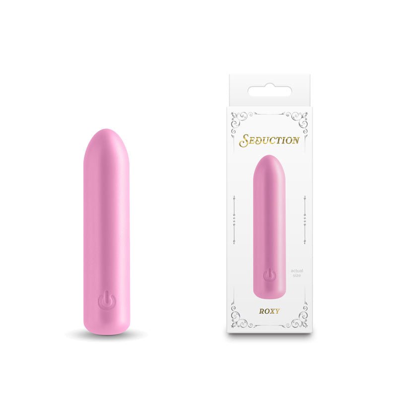 Buy Seduction - Roxy - Metallic Pink - Metallic Pink 9 cm USB Rechargeable Vibrating Bullet at NZ’s Mega Adult Toys Store. Discover premium sex toys with discreet shipping at the best price in NZ