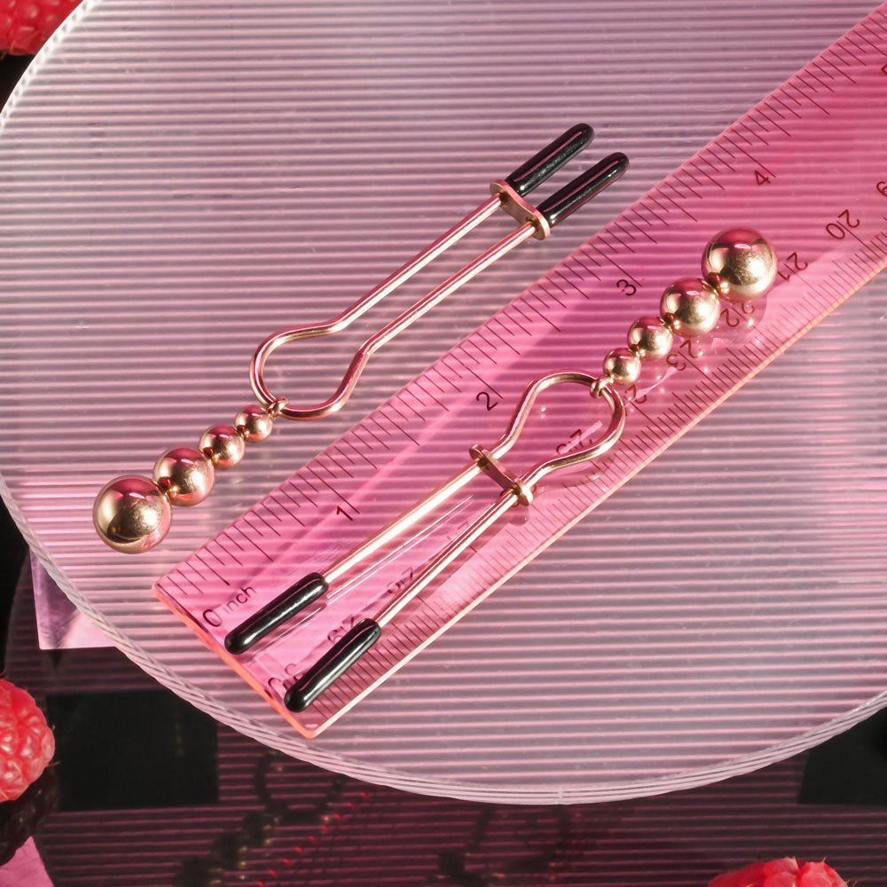 Buy Selopa BEADED NIPPLE CLAMPS - Rose Gold - Rose Gold Nipple Clamps - Set of 2 at NZ’s Mega Adult Toys Store. Discover premium sex toys with discreet shipping at the best price in NZ