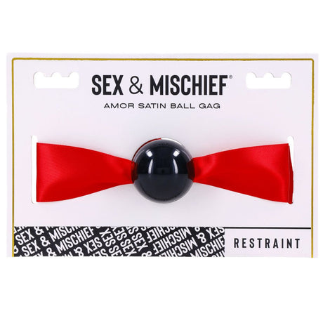 Buy Sex & Mischief Amor Satin Ball Gag - Red/Black Mouth Restraint at NZ’s Mega Adult Toys Store. Discover premium sex toys with discreet shipping at the best price in NZ