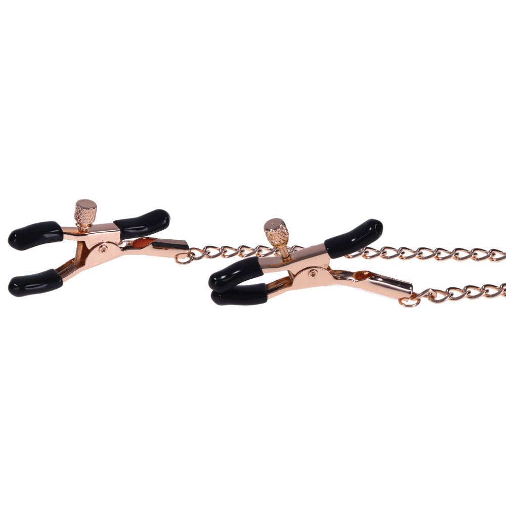 Buy Sex & Mischief Brat Charmed Nipple Clamps - Rose Gold Nipple Clamps with 45 cm Chain at NZ’s Mega Adult Toys Store. Discover premium sex toys with discreet shipping at the best price in NZ