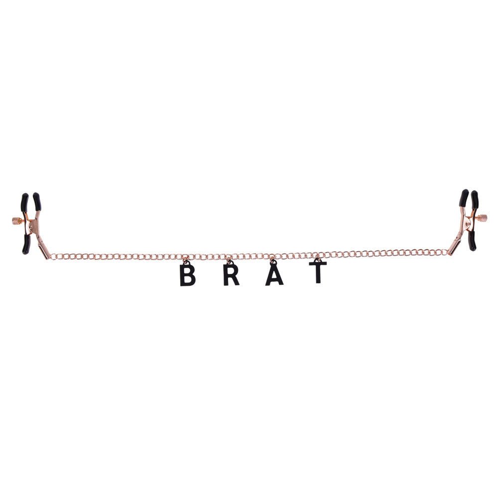 Buy Sex & Mischief Brat Charmed Nipple Clamps - Rose Gold Nipple Clamps with 45 cm Chain at NZ’s Mega Adult Toys Store. Discover premium sex toys with discreet shipping at the best price in NZ