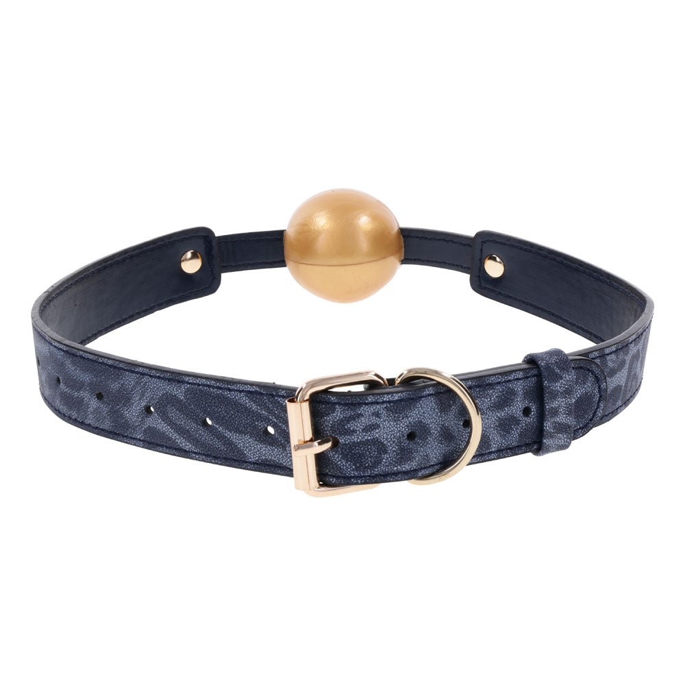 Buy Sex & Mischief Cougar Ball Gag - Navy Blue/Gold Mouth Restraint at NZ’s Mega Adult Toys Store. Discover premium sex toys with discreet shipping at the best price in NZ