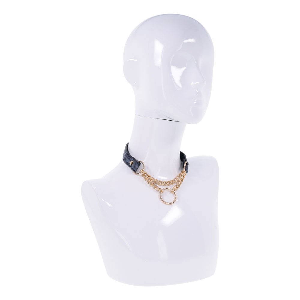 Buy Sex & Mischief Cougar Day Collar - Navy Blue/Gold Collar at NZ’s Mega Adult Toys Store. Discover premium sex toys with discreet shipping at the best price in NZ