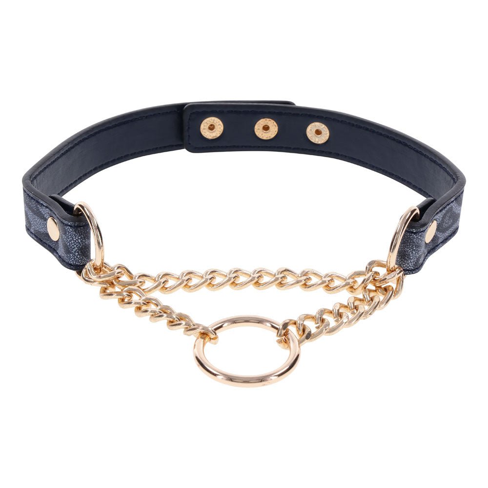 Buy Sex & Mischief Cougar Day Collar - Navy Blue/Gold Collar at NZ’s Mega Adult Toys Store. Discover premium sex toys with discreet shipping at the best price in NZ