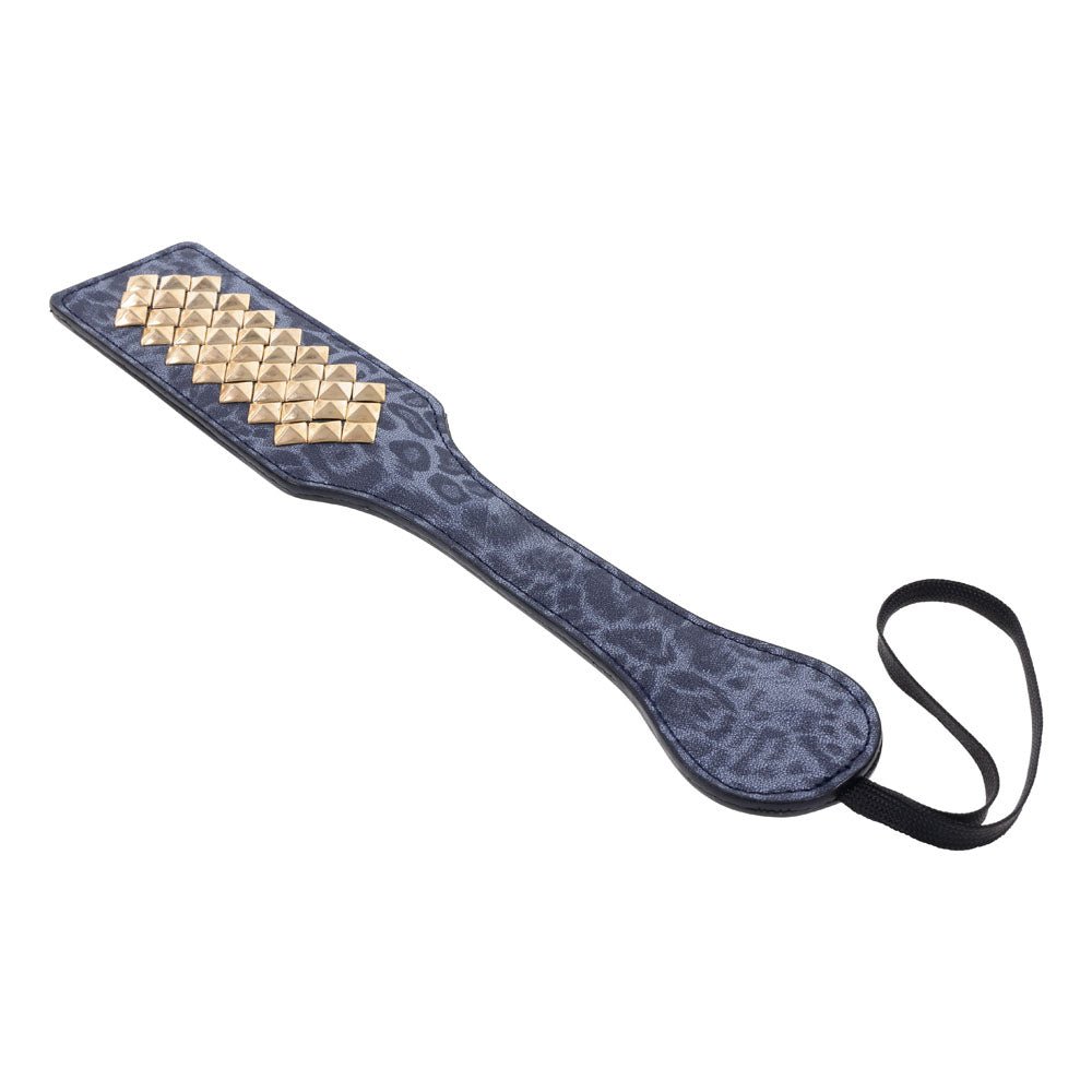 Buy Sex & Mischief Cougar Studded Paddle - Navy Blue Paddle with Gold Studs at NZ’s Mega Adult Toys Store. Discover premium sex toys with discreet shipping at the best price in NZ