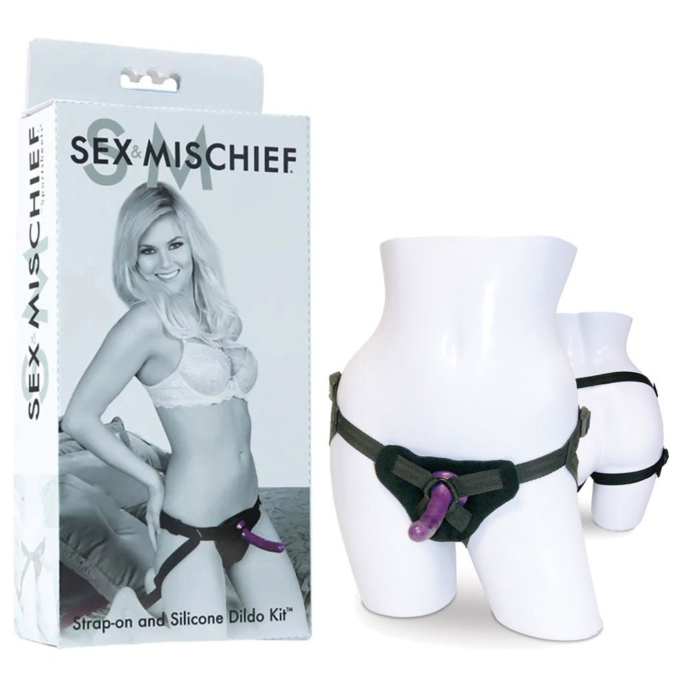 Buy Sex & Mischief Strap - On & Silicone Dildo Kit - Black/Purple Adjustable Strap - On at NZ’s Mega Adult Toys Store. Discover premium sex toys with discreet shipping at the best price in NZ