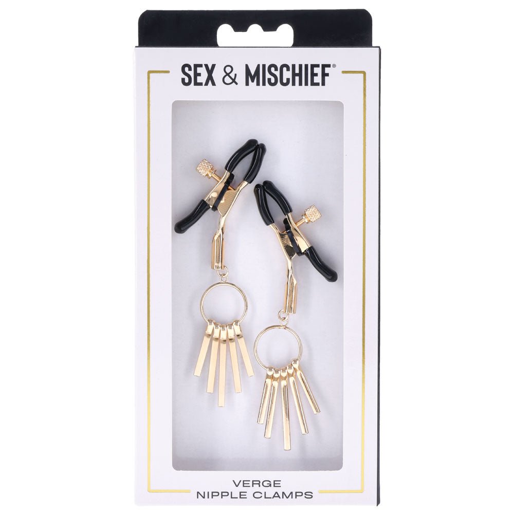 Buy Sex & Mischief Verge Nipple Clamps - Gold Nipple Clamps - Set of 2 at NZ’s Mega Adult Toys Store. Discover premium sex toys with discreet shipping at the best price in NZ