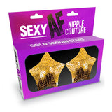 Buy Sexy AF - Nipple Couture Gold Stars - Gold Sequin Reusable Nipple Pasties at NZ’s Mega Adult Toys Store. Discover premium sex toys with discreet shipping at the best price in NZ