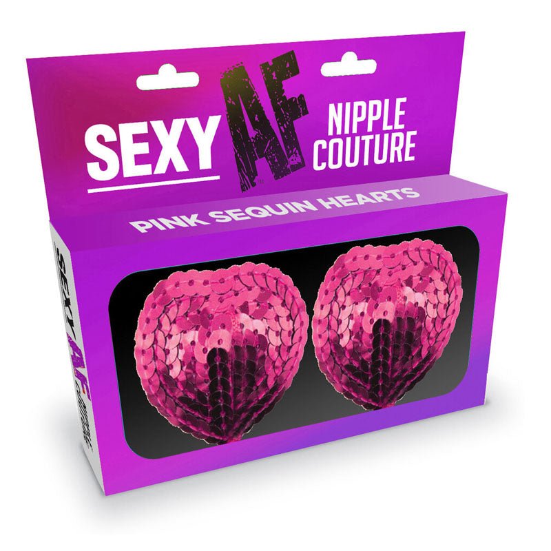 Buy Sexy AF - Nipple Couture Pink Hearts - Pink Sequin Reuseable Nipple Pasties at NZ’s Mega Adult Toys Store. Discover premium sex toys with discreet shipping at the best price in NZ