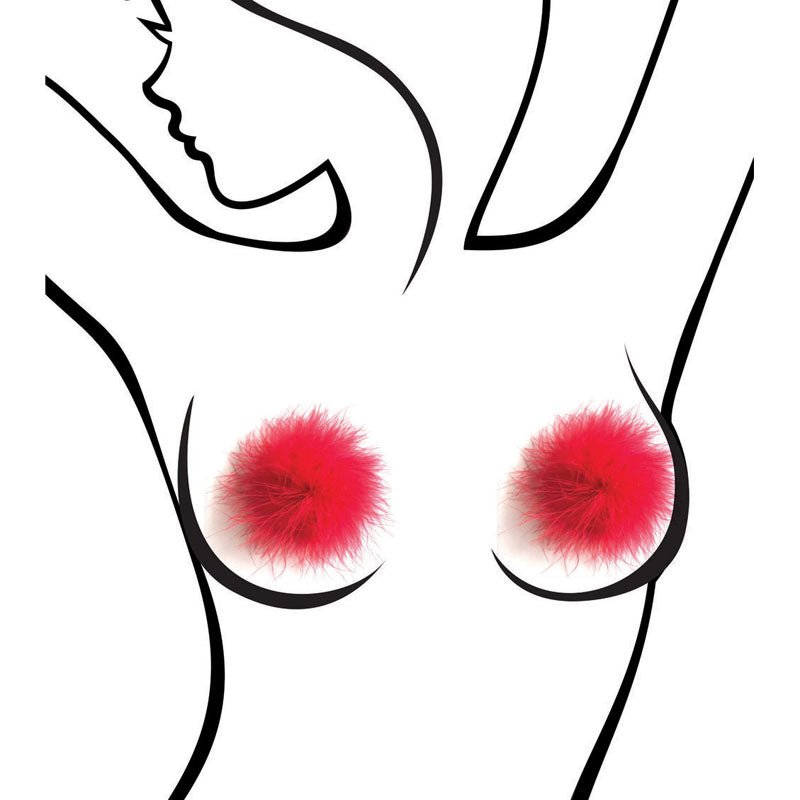 Buy Sexy AF - Nipple Couture Red Marabou - Red Marabou Reuseable Nipple Pasties at NZ’s Mega Adult Toys Store. Discover premium sex toys with discreet shipping at the best price in NZ