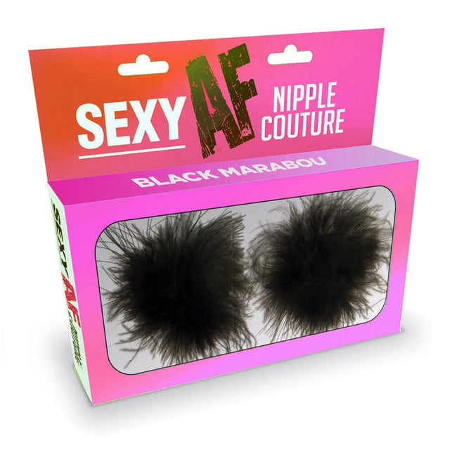 Buy Sexy AF - Nipple Couture Black Marabou - Black Marabou Reuseable Nipple Pasties at NZ’s Mega Adult Toys Store. Discover premium sex toys with discreet shipping at the best price in NZ