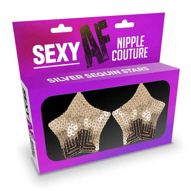 Buy Sexy AF - Nipple Couture Silver Stars - Silver Sequin Reusable Nipple Pasties at NZ’s Mega Adult Toys Store. Discover premium sex toys with discreet shipping at the best price in NZ