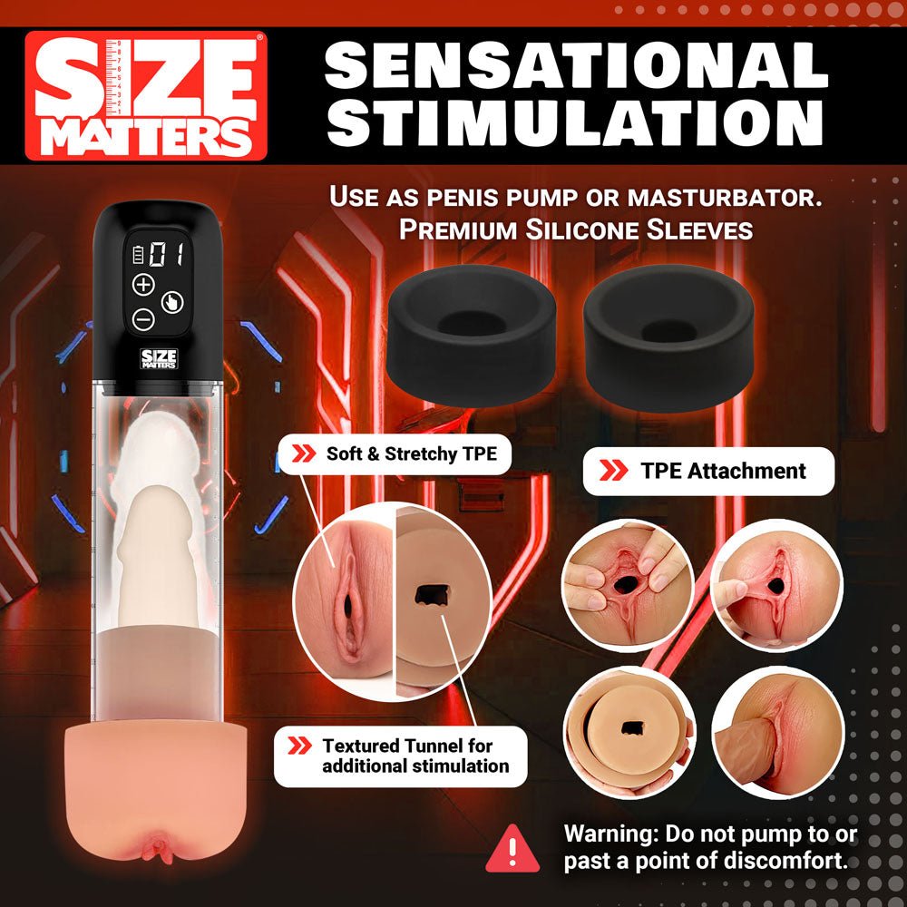 Buy Size Matters Sucking Penis Pump - Clear USB Rechargeable Penis Pump at NZ’s Mega Adult Toys Store. Discover premium sex toys with discreet shipping at the best price in NZ