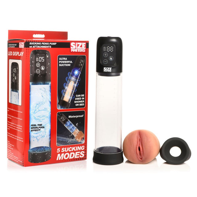 Buy Size Matters Sucking Penis Pump - Clear USB Rechargeable Penis Pump at NZ’s Mega Adult Toys Store. Discover premium sex toys with discreet shipping at the best price in NZ