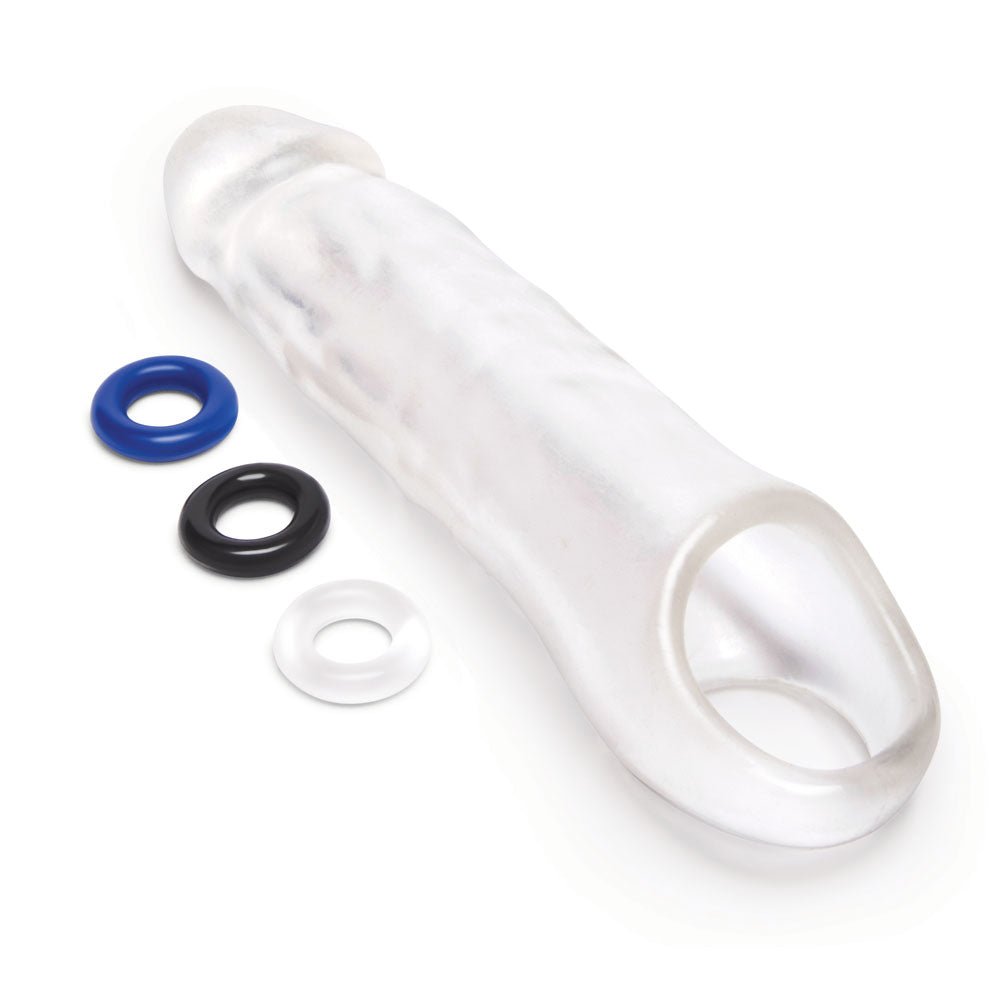 Buy Size Up 3 Inch See - Thru Penis Extender with Ball Loop - Clear 7.6 cm (3'') Penis Extension Sleeve at NZ’s Mega Adult Toys Store. Discover premium sex toys with discreet shipping at the best price in NZ