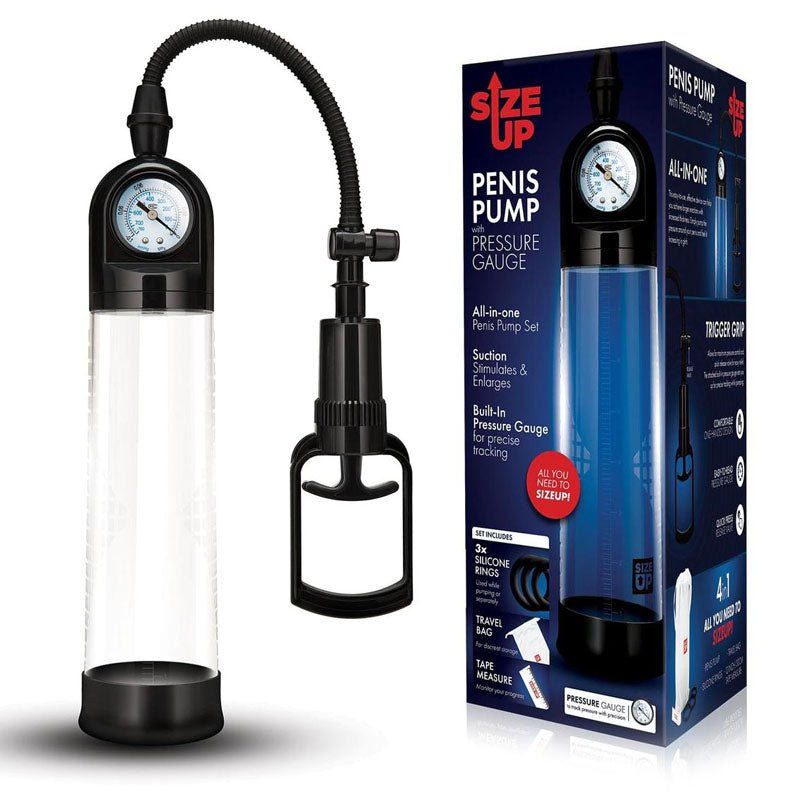 Buy Size Up Penis Pump with Pressure Gauge - Clear Penis Pump at NZ’s Mega Adult Toys Store. Discover premium sex toys with discreet shipping at the best price in NZ