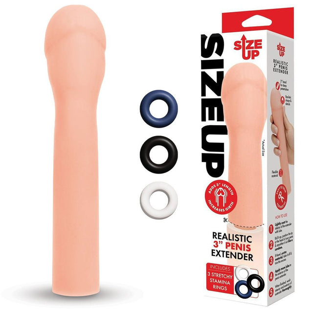 Buy Size Up Realistic 3'' Penis Extender - Flesh 7.6 cm (3'') Penis Extension Sleeve at NZ’s Mega Adult Toys Store. Discover premium sex toys with discreet shipping at the best price in NZ