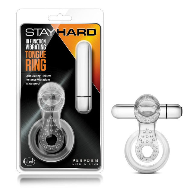 Buy Stay Hard 10 - Function Vibrating Tongue Ring - Clear Vibrating Cock & Ball Ring at NZ’s Mega Adult Toys Store. Discover premium sex toys with discreet shipping at the best price in NZ