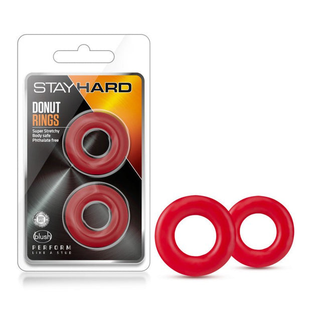 Buy Stay Hard Donut Rings - Red Cock Rings - Set of 2 at NZ’s Mega Adult Toys Store. Discover premium sex toys with discreet shipping at the best price in NZ