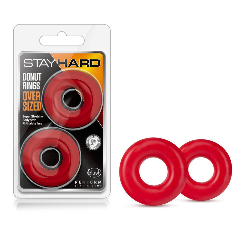 Buy Stay Hard - Donut Rings Oversized - Red Large Cock Rings - Set of 2 at NZ’s Mega Adult Toys Store. Discover premium sex toys with discreet shipping at the best price in NZ