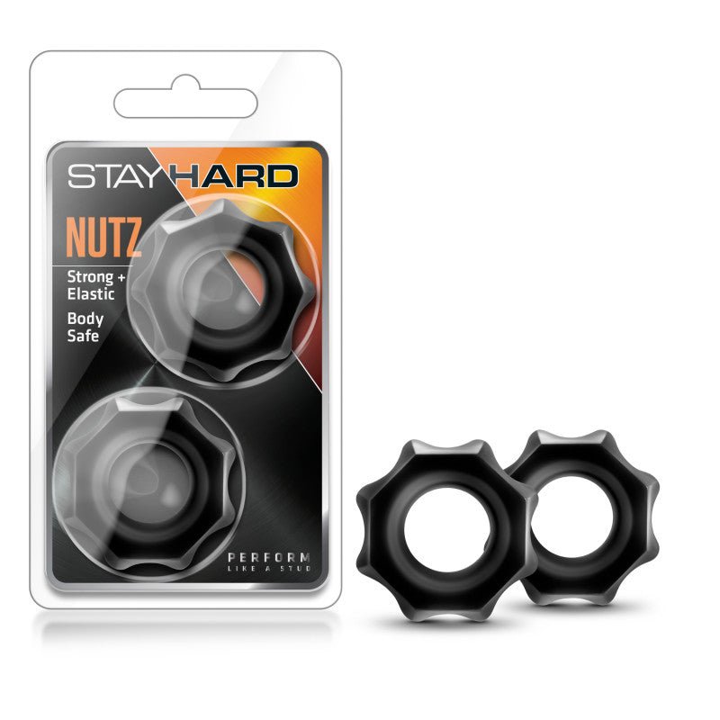 Buy Stay Hard Nutz - Black Cock Rings - Set of 2 at NZ’s Mega Adult Toys Store. Discover premium sex toys with discreet shipping at the best price in NZ