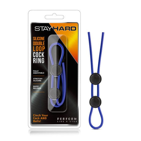 Buy Stay Hard - Silicone Double Loop Cock Ring - Blue Adjustable Lasso Cock Ring at NZ’s Mega Adult Toys Store. Discover premium sex toys with discreet shipping at the best price in NZ