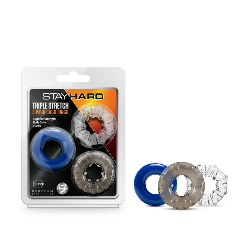 Buy Stay Hard Triple Stretch - Coloured Cock Rings - Set of 3 at NZ’s Mega Adult Toys Store. Discover premium sex toys with discreet shipping at the best price in NZ