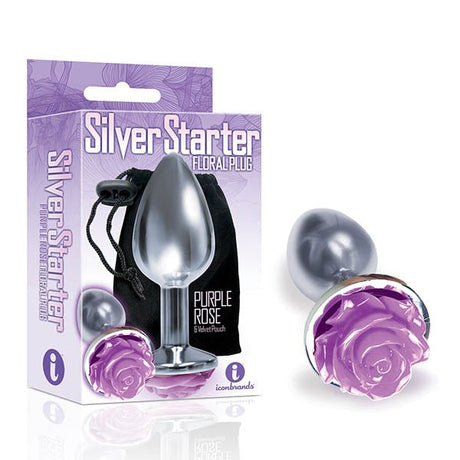 Buy The 9's The Silver Starter - Silver 7.1 cm (2.8'') Butt Plug with Purple Rose Bottom at NZ’s Mega Adult Toys Store. Discover premium sex toys with discreet shipping at the best price in NZ