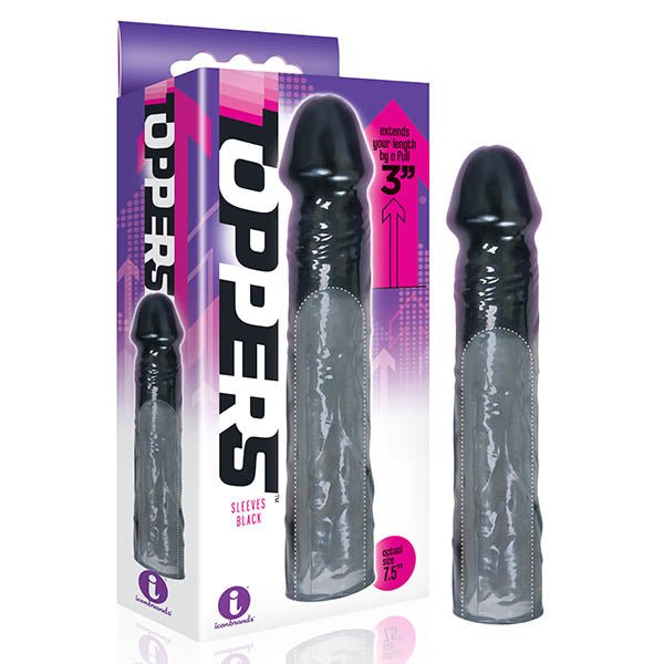 Buy The 9's Toppers - Black 7.6 cm (3'') Penis Extension Sleeve at NZ’s Mega Adult Toys Store. Discover premium sex toys with discreet shipping at the best price in NZ