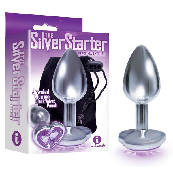 Buy The Silver Starter - Silver 7.1 cm (2.8'') Butt Plug with Violet Heart Jewel at NZ’s Mega Adult Toys Store. Discover premium sex toys with discreet shipping at the best price in NZ