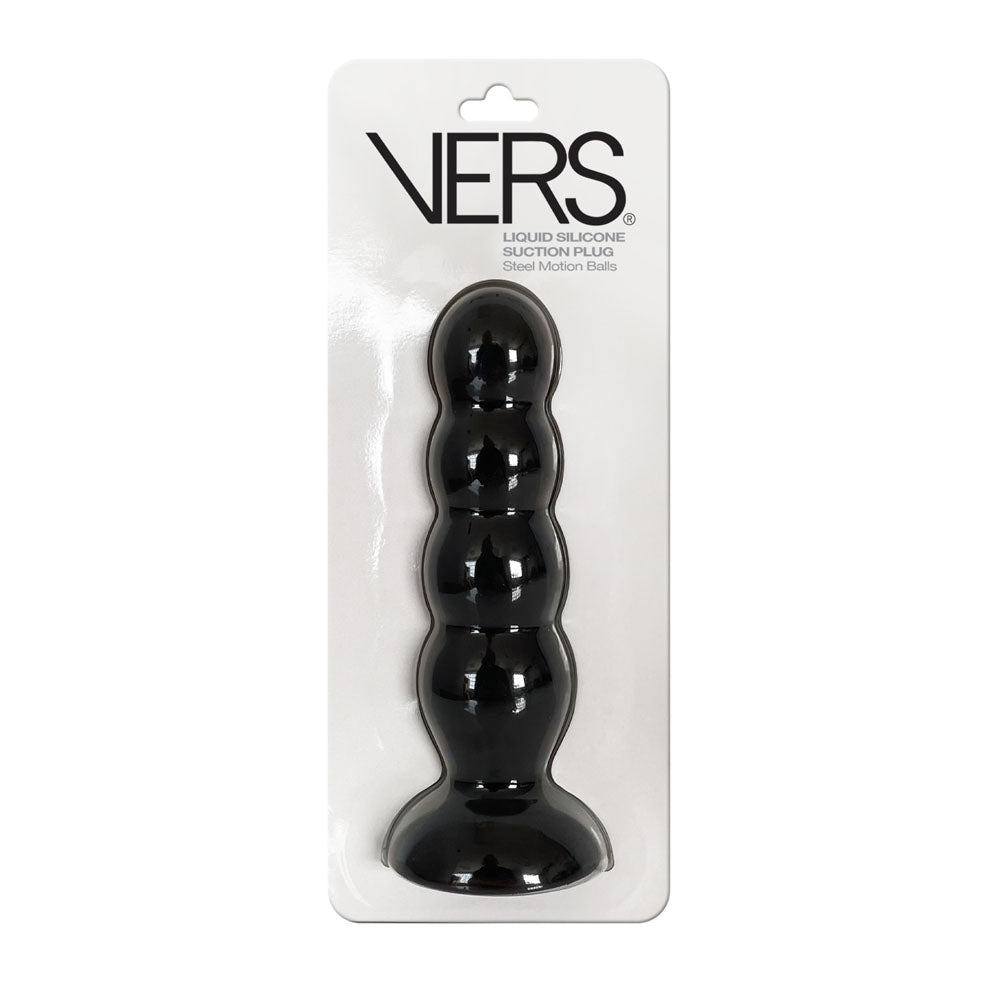 Buy VERS Liquid Silicone Suction Plug - Black 16.5 cm Butt Plug with Internal Steel Balls at NZ’s Mega Adult Toys Store. Discover premium sex toys with discreet shipping at the best price in NZ