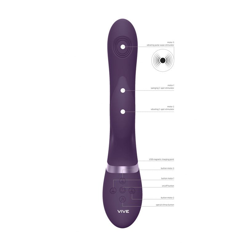 Buy VIVE Aimi - Purple - Purple 22.3 cm USB Rechargeable Rabbit Vibrator at NZ’s Mega Adult Toys Store. Discover premium sex toys with discreet shipping at the best price in NZ