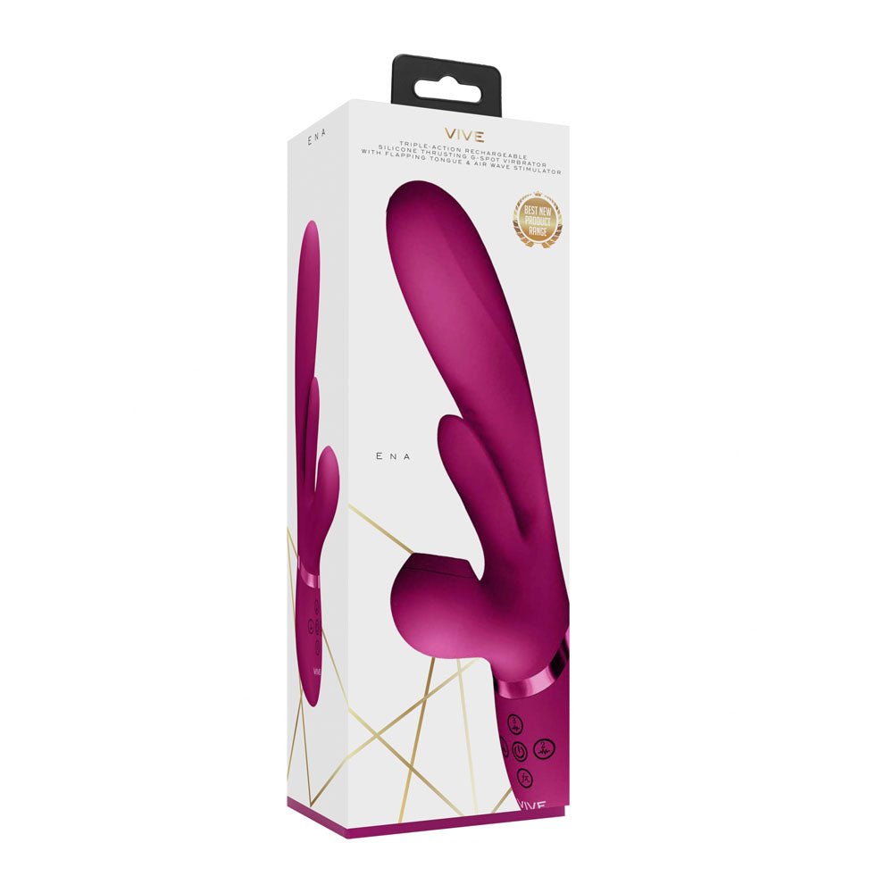 Buy VIVE Ena - Pink - Pink 25 cm USB Rechargeable Thrusting Vibrator with Air Wave Stimulator at NZ’s Mega Adult Toys Store. Discover premium sex toys with discreet shipping at the best price in NZ