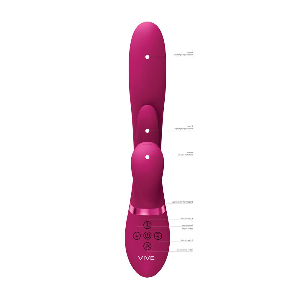 Buy VIVE Ena - Pink - Pink 25 cm USB Rechargeable Thrusting Vibrator with Air Wave Stimulator at NZ’s Mega Adult Toys Store. Discover premium sex toys with discreet shipping at the best price in NZ