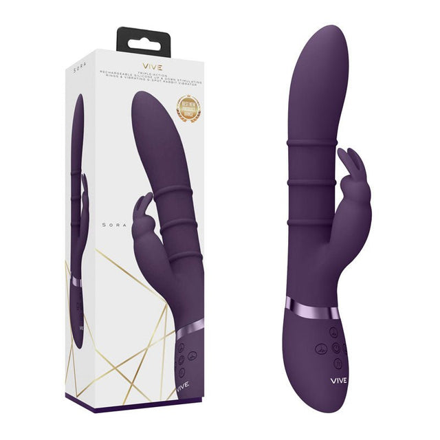 Buy VIVE Sora - Purple - Purple 24.2 cm USB Rechargeable Rabbit Vibrator at NZ’s Mega Adult Toys Store. Discover premium sex toys with discreet shipping at the best price in NZ