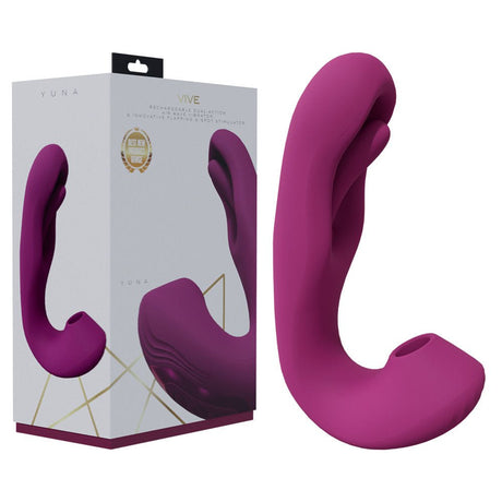 Buy VIVE Yuna - Pink - Pink USB Rechargeable Flapping Vibrator with Air Pulsation at NZ’s Mega Adult Toys Store. Discover premium sex toys with discreet shipping at the best price in NZ