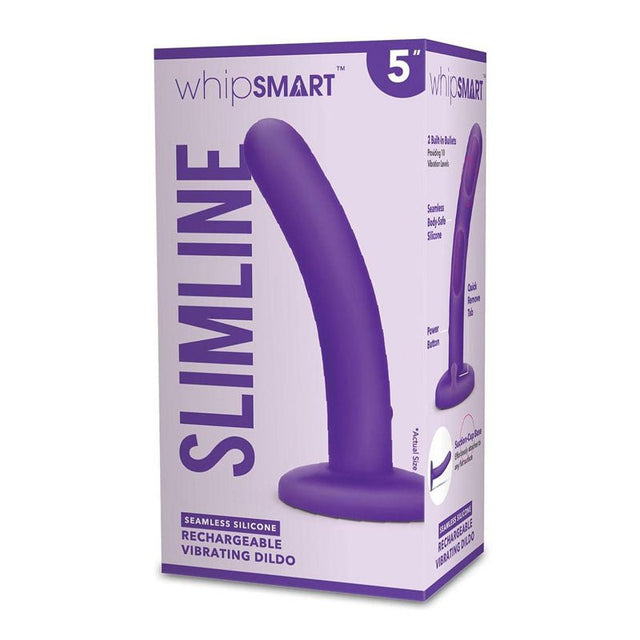 Buy WhipSmart 5'' Slimline Rechargeable Vibrating Dildo - Purple 12.7 cm USB Rechargeable Dildo at NZ’s Mega Adult Toys Store. Discover premium sex toys with discreet shipping at the best price in NZ