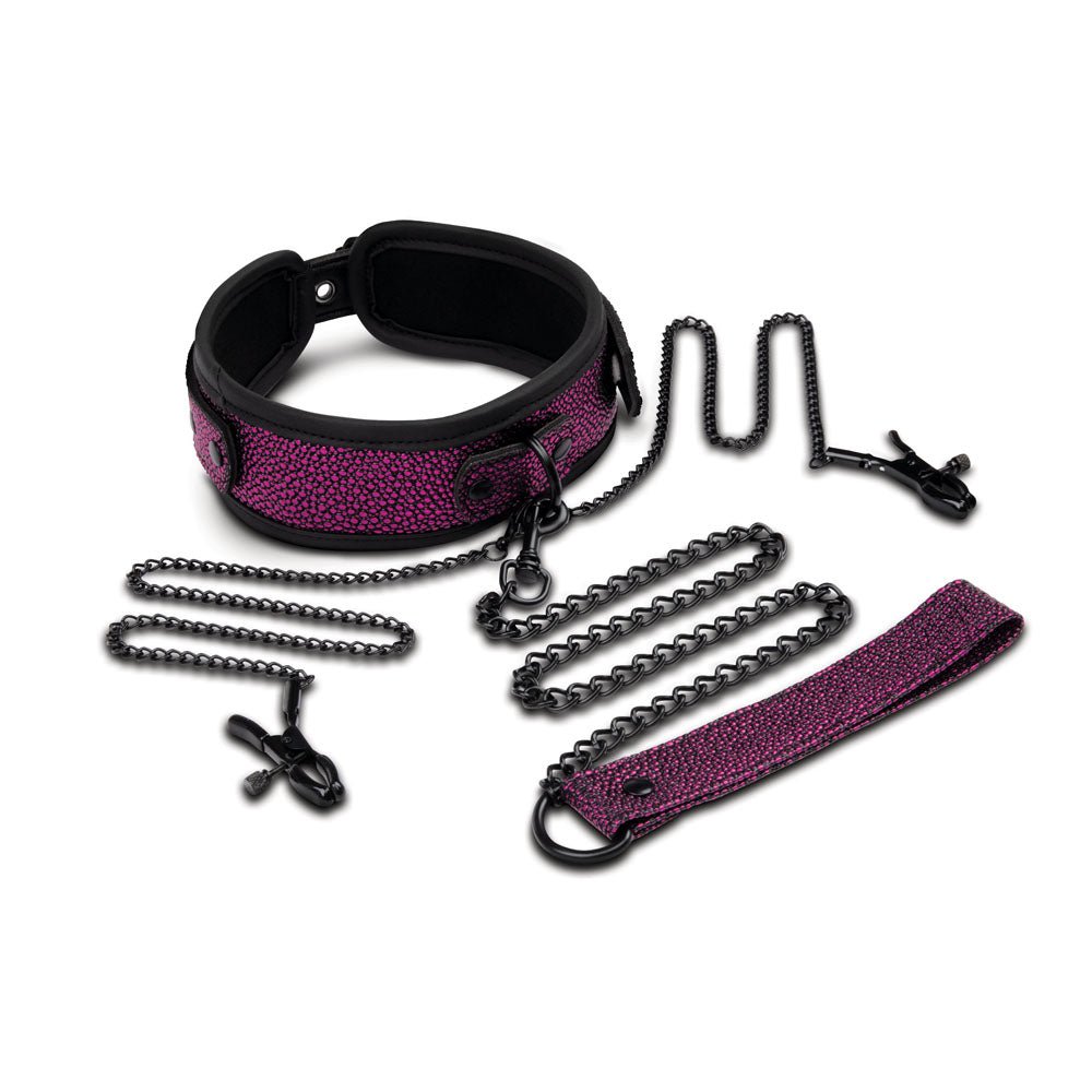 Buy WhipSmart Dragons Lair Collar, Leash & Nipple Clips Set - Purple/Black Restraints at NZ’s Mega Adult Toys Store. Discover premium sex toys with discreet shipping at the best price in NZ