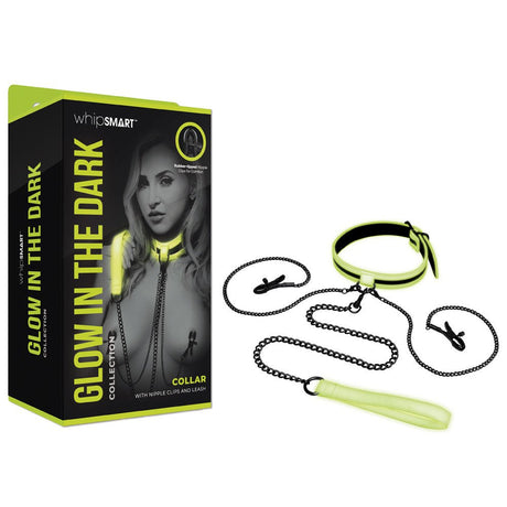 Buy WhipSmart Glow In The Dark Collar with Nipple Clips & Leash - Glow in Dark Restraint at NZ’s Mega Adult Toys Store. Discover premium sex toys with discreet shipping at the best price in NZ