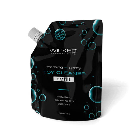 Buy Wicked Foaming & Spray Toy Cleaner Refill - Unscented Antibacterial Toy Cleaner - 710 ml (24 oz) Pouch at NZ’s Mega Adult Toys Store. Discover premium sex toys with discreet shipping at the best price in NZ