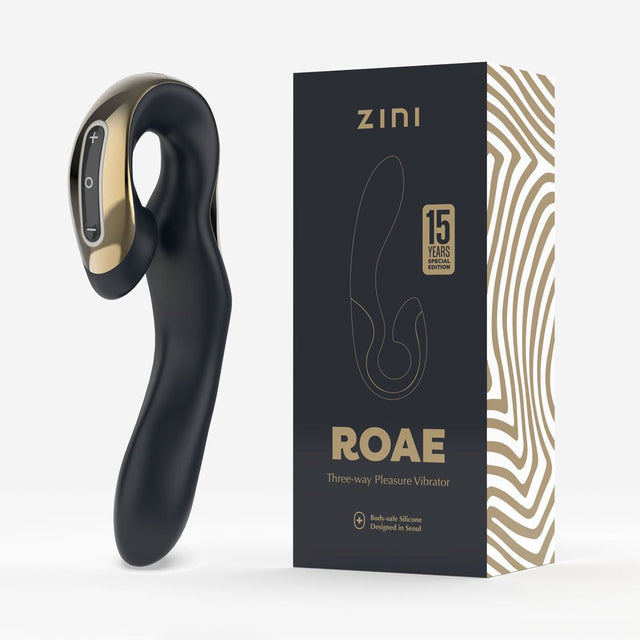 Buy Zini Roae Special Edition - Black/Gold - Black/Gold 19.5 cm USB Rechargeable Vibrator at NZ’s Mega Adult Toys Store. Discover premium sex toys with discreet shipping at the best price in NZ